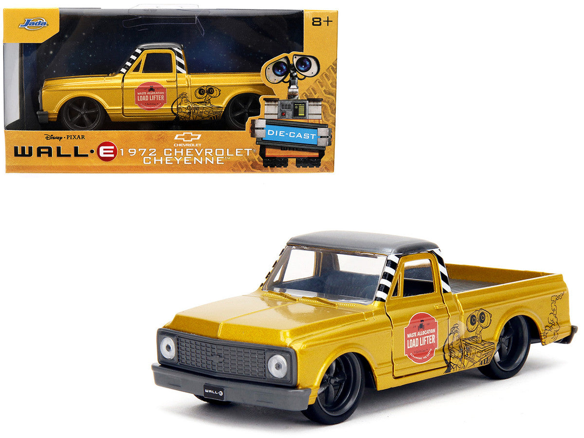 1972 Chevrolet Cheyenne Pickup Truck Gold Metallic with Gray Top "Wall-E" (2008) Movie "Hollywood Rides" Series 1/32 Diecast Model Car by Jada-4