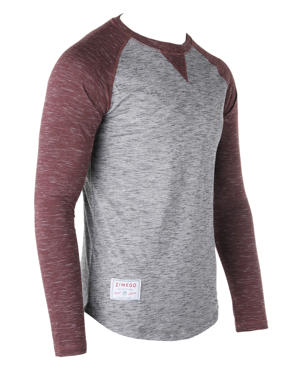 ZIMEGO Men Athletic Fit Baseball Retro Contrast Long Sleeve Raglan T-Shirt