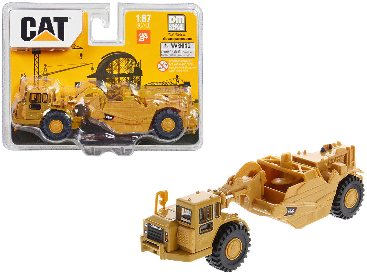 CAT Caterpillar 627G Auger Scraper Yellow 1/87 (HO) Diecast Model by Diecast Masters-0