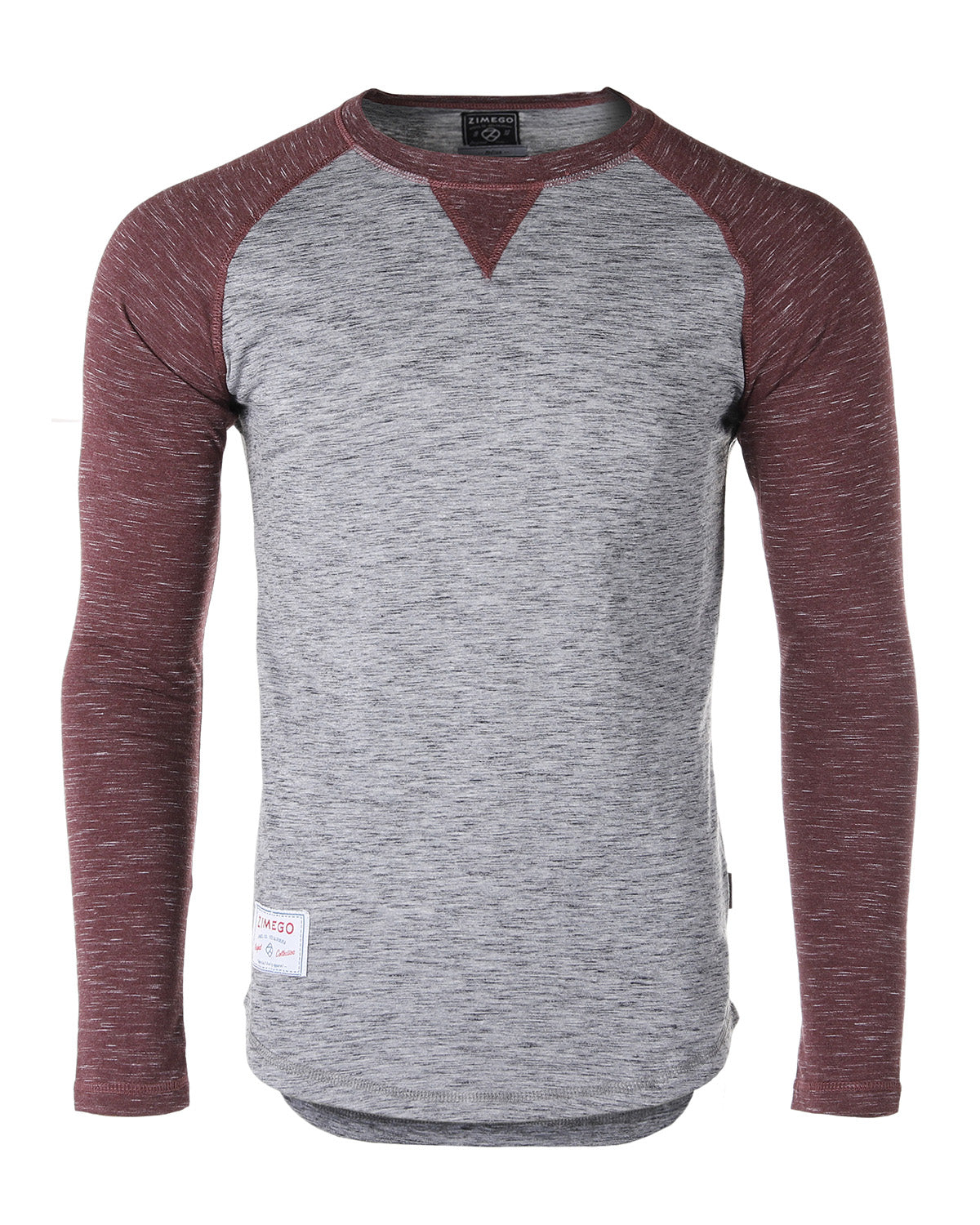 ZIMEGO Men Athletic Fit Baseball Retro Contrast Long Sleeve Raglan T-Shirt