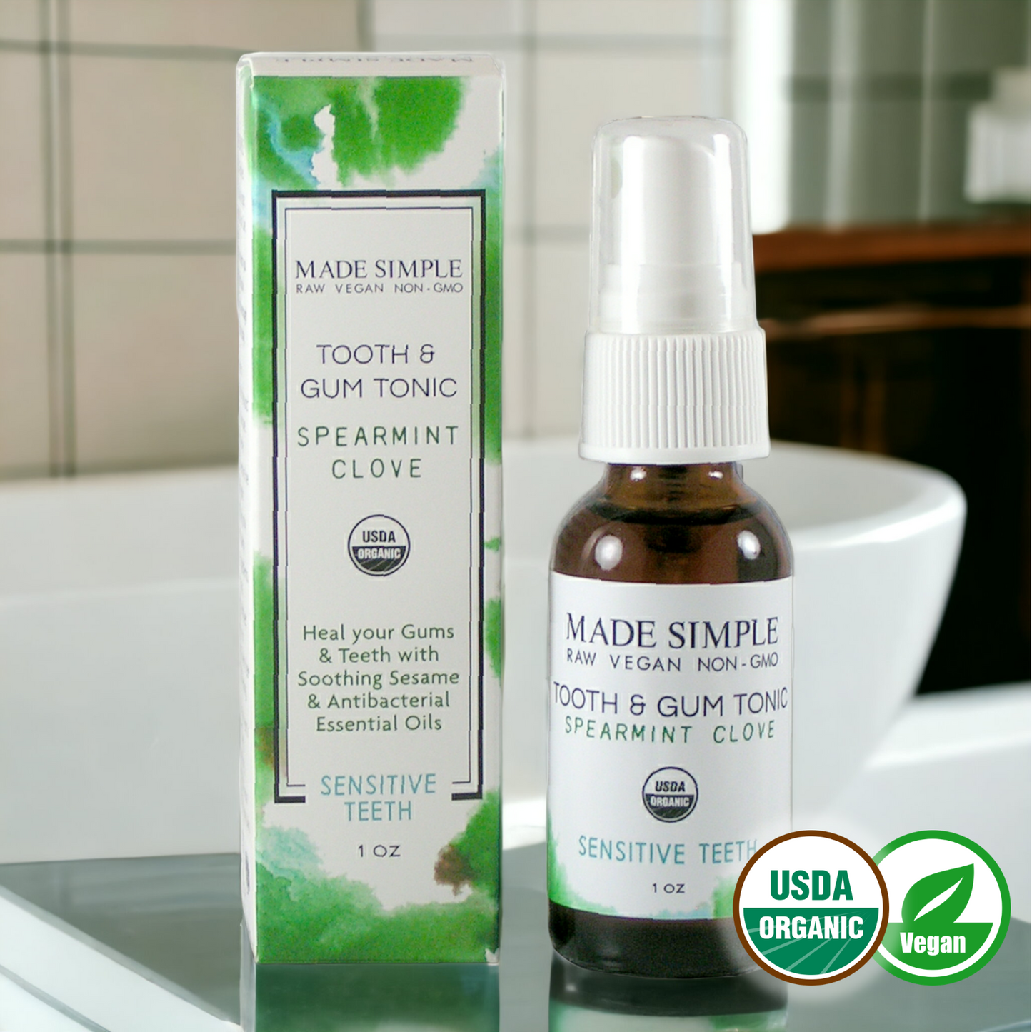 Spearmint Clove Tooth & Gum Tonic - Certified Organic, Vegan & Cruelty-free-1